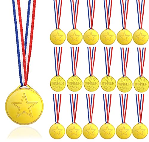 LeFeirr 18 Stück Medaillen für Kinder, Sporttag Medaillen Gewinner Goldmedaillen für Kindergeburtstag Fussball oder Schule Mini-Olympiade von LeFeirr