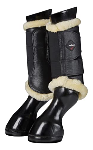 LeMieux 1 Paar Stiefel mit Fleece-Futter Bürsten, Schwarz/Natur, M von LeMieux