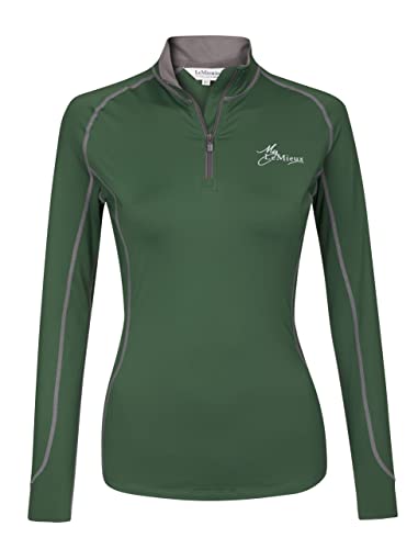 LeMieux Damen Baselayer Top – Langarm Athletic Thermo Shirts – Reitbekleidung & Ausrüstung für Reitsport – (Hunter Green/X-Small) von LeMieux