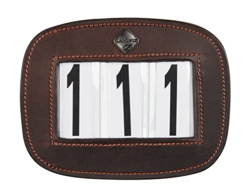 LeMieux Saddle Number Holder Square Distressed Brown Nummernhalter für Wettbewerbe, braun, Einheitsgröße von LeMieux