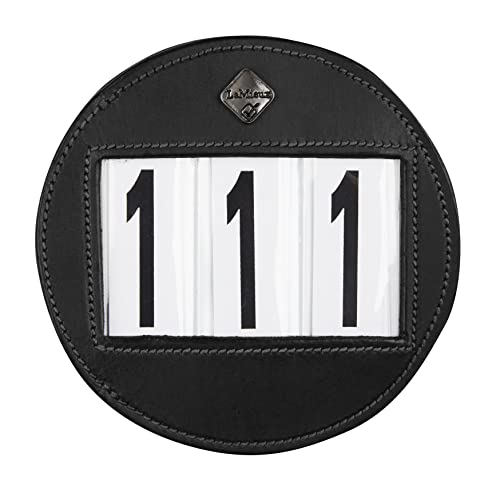 LeMieux Zaumzeug Nummernhalter rund schwarz Uni Wettbewerbs-Zahlenhalter, Einheitsgröße von LeMieux