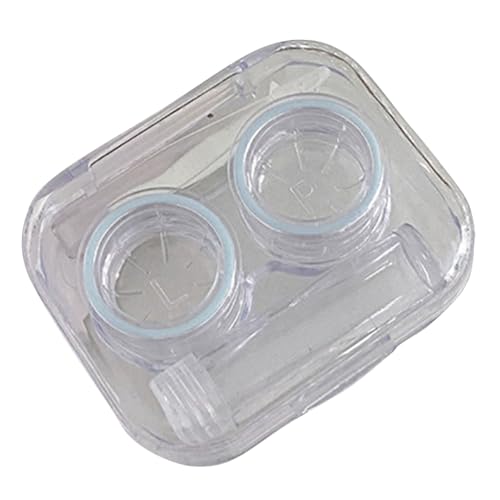 Kontaktlinsenbehälter mit Twist-Free Deckel Klar für einfache Sichtbarkeit Transparent Niedlich Schleife Design Offene Farbe Voll, blau, Einheitsgröße von Leadrop