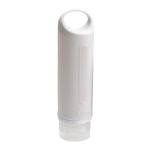 Leadrop Reiseflasche, nachfüllbare Flasche, kompakte Größe, Reise-Quetschflasche für Toilettenartikel, Flüssigkeiten, BPA, auslaufsicheres Silikon in Lebensmittelqualität Grau 90 ml von Leadrop