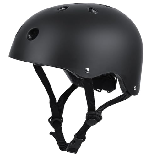 LeapBeast Skaterhelm Fahrradhelm, Belüftung | Sicherheit | leicht | Skateboarding Helm für Fahrrad Skateboard Scooter BMX Kind Erwachsene (Schwarz, S) von LeapBeast