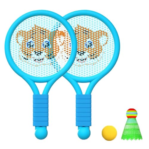 Badmintonschläger-Set, Junior-Badmintonschläger,Badminton-Set, Jugend-Badmintonschläger für 3–7 Jahre, Jungen und Mädchen, drinnen und draußen (Blauer Tiger) von Leapiture