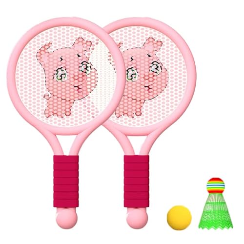 Badmintonschläger-Set, Junior-Badmintonschläger,Badminton-Set, Jugend-Badmintonschläger für 3–7 Jahre, Jungen und Mädchen, drinnen und draußen (Rosa) von Leapiture