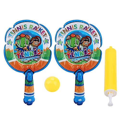 Leapiture 2 Stück leichte aufblasbare Kinder-Badmintonschläger, Sportspielzeug, leichte Badmintonschläger mit aufblasbarem Ball von Leapiture