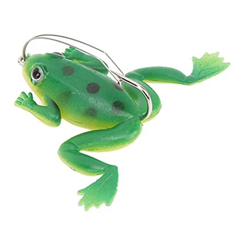Leapiture Froschköder, weicher, lebensechter künstlicher Gummi-Schwimmköder mit Haken, Angelzubehör zum Angeln, 5 Stück, 3 g, Outdoor-Sportarten(grün) von Leapiture