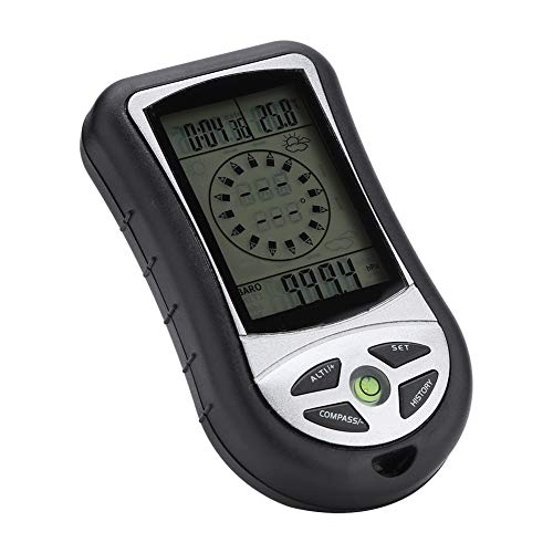 Schwarzer Digitaler Kompass, Digitaler Höhenmesser, Thermometer, Barometer, Kompass, Multifunktionaler Kompass, Wettervorhersage Für Outdoor-Wanderungen von Leapiture