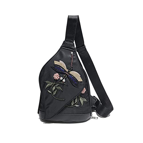 Leathario Brusttasche Crossbody Bag Damen breiter Gurt umhängetasche Damen stylisch elegant Handtasche von Leathario