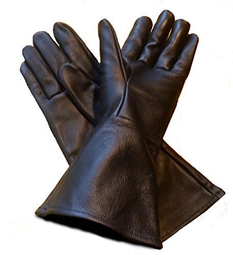 Lederhandschuh-Handschuhe, schwarz, Größe S (SM) lange Arm-Manschette von Leather Mystics