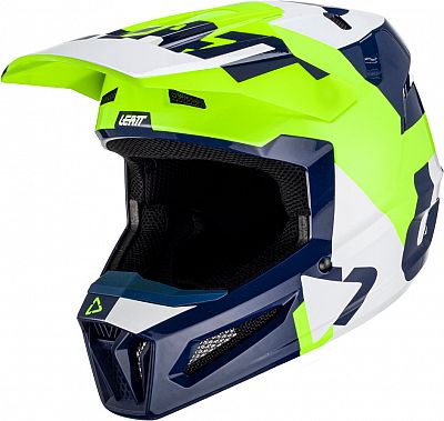 Leatt 2.5 Lime S23, Motocrosshelm - Neon-Grün/Dunkelblau/Weiß - XXL von Leatt
