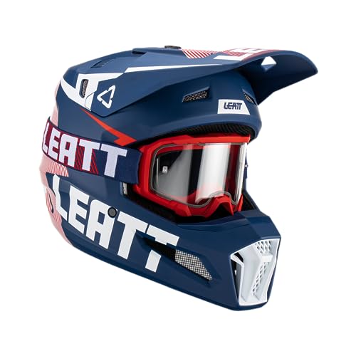 Leatt 3.5 Bolt Motocross Helm mit Brille (Blue/White,L (59/60)) von Leatt