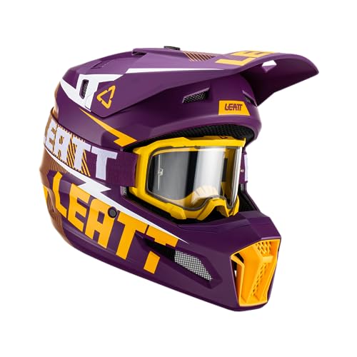 Leatt 3.5 Bolt Motocross Helm mit Brille (Purple,L (59/60)) von Leatt