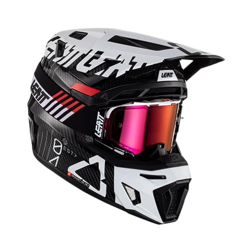 Leatt Motocross-Helm-Kit mit Brille Moto 9.5 V23 Weiß Gr. S von Leatt