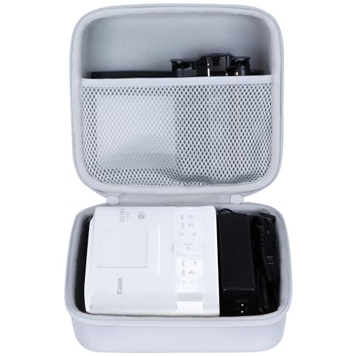 Lebakort Hart Reise Schutz Hülle Etui Tasche für Canon SELPHY CP1500 / CP1300 / CP1200 Mobil Tragbar Unterwegs Mini Fotodrucker (Weiß) von Lebakort