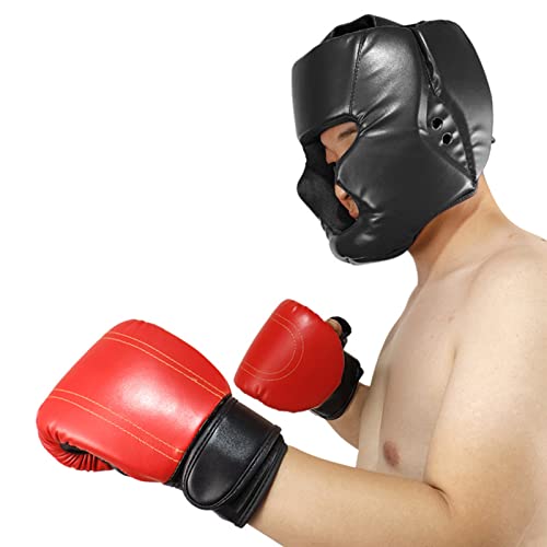 Box-Kopfschutzhelm, Kickbox-Kopfbedeckung für Erwachsene/Kinder, Box-Kopfschutz, Trainingskopfbedeckung, Vollgesichtsschutz, Sparringhelm, Kopfschutz, Kampfschutzausrüstung von Lecerrot