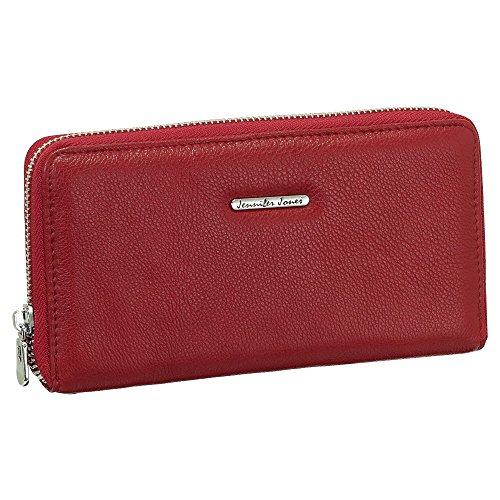 Geschenkset - Leder Damen Geldbörse Portemonnaie Geldbeutel Langbörse Farbe Rot von Ledershop24