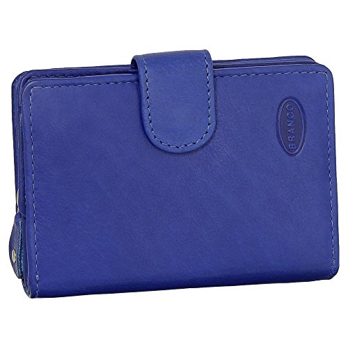 Kleine Luxus Leder Damen Geldbörse Portemonnaie Geldbeutel mit Reißverschluss 8 cm Farbe Royalblau von Ledershop24