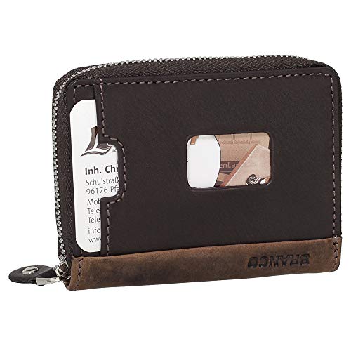 Kleines Branco Leder Kreditkartenetui mit RFID Schutz Kartenetui Geldbörse Geldbeutel - Platz für über 4 Karten - Farbe Braun von Ledershop24