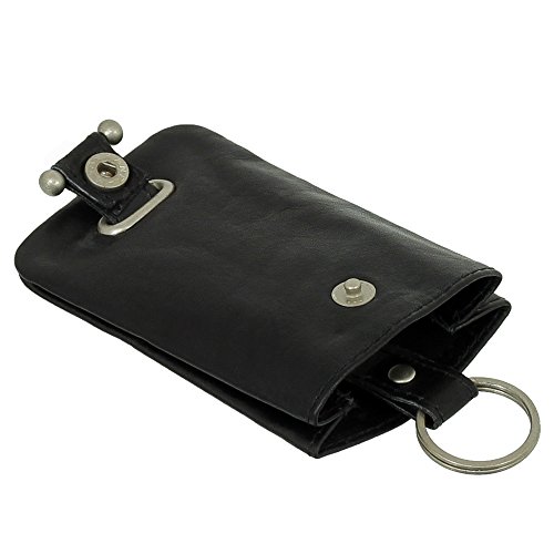 Leder Schlüsselglocke Schlüsseletui Schlüsseltasche Schlüsselmappe Schlüsselbeutel Farbe Schwarz von Ledershop24