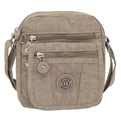 Ledershop24 Geschenkset - Kleine leichte Damen & Herren Umhängetasche Schultertasche Sporttasche Stofftasche Farbe Stone von Ledershop24