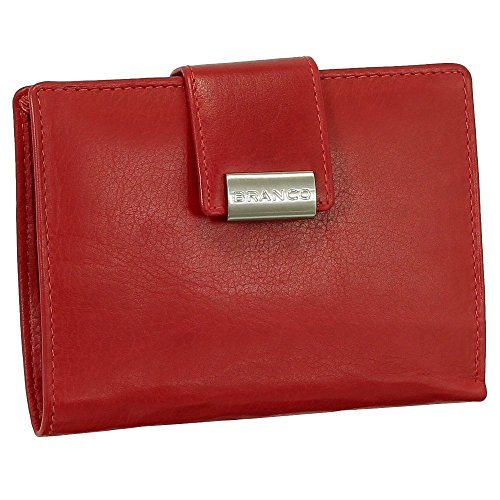 Leder Damen Geldbörse Portemonnaie Geldbeutel XXL mit Druckknopf 10 cm Farbe Rot von Ledershop24