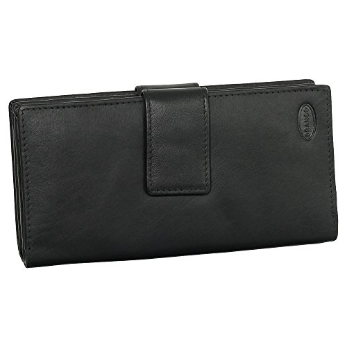 Luxus Leder Damen Geldbörse Portemonnaie Geldbeutel XXXL mit Reißverschluss 18,5 cm Farbe Schwarz von Ledershop24