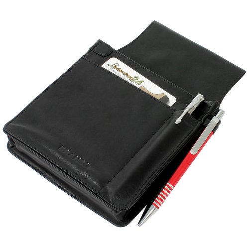 Profi Leder Tablet-Kellnertasche passend für iPad Mini bis 8 Zoll Rindsleder Schwarz von Ledershop24