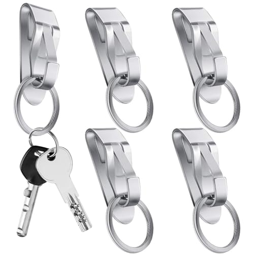 Gürtel Schlüsselanhänger,5pcs Metall Gürtelclip,Schlüsselanhänger-Halter,Edelstahl Gürtel Schlüssel Clip für Herren und Damen von Ledoo