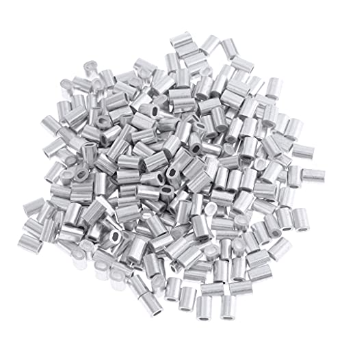 Leeadwaey 100 Stück Aluminium-Angel-Quetschhülsen mit Doppelfass, 1 mm von Leeadwaey