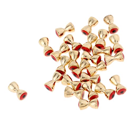 Leeadwaey 25 Stück Fliegenbinden-Perlen Messing Hantel Perlen mit Augen Fliegenbinden Material 4,0 mm von Leeadwaey