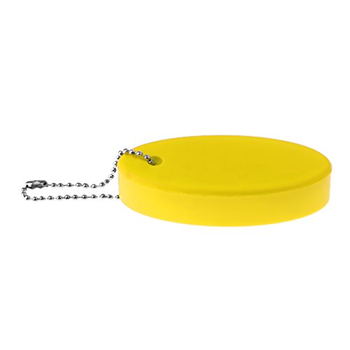 Leeadwaey Wassersport-Schlüsselanhänger, Schaumstoff, schwimmend, oval, Schlüsselanhänger, Wasser-Schlüsselanhänger, Boje gelb von Leeadwaey