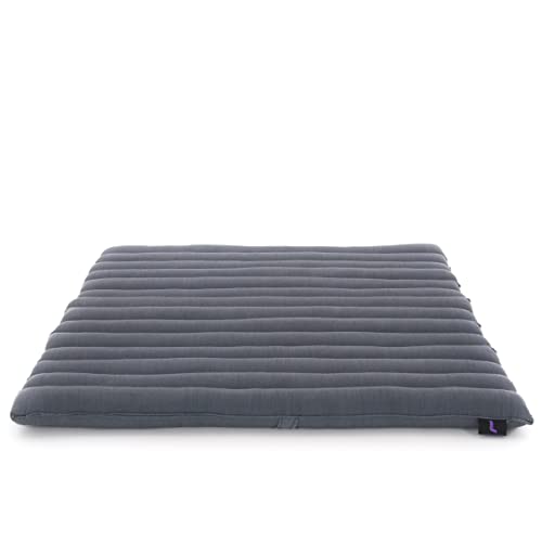 Leewadee Zabuton Rollbare Meditations-Matte Tragbare Sitzmatte Ökologisches Naturprodukt, Kapok, 70 x 70 cm, Anthrazit von Leewadee