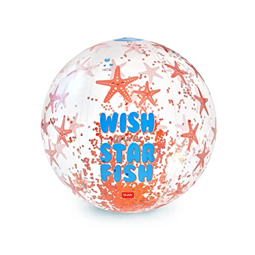 LEGAMI - Aufblasbarer Strandball mit Glitzer, ⌀ 40 cm, Seesternmotiv von LEGAMI