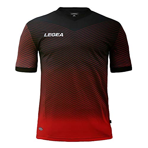 Legea Herren Bilbao Trainingsshirt, Schwarz/Rot, XL von Legea