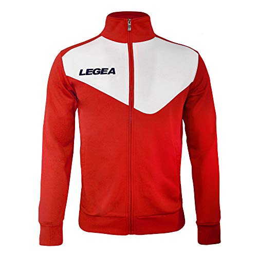 LEGEA Jacke Mexico Full Zip Unisex - Erwachsene XL rot/weiß von Legea