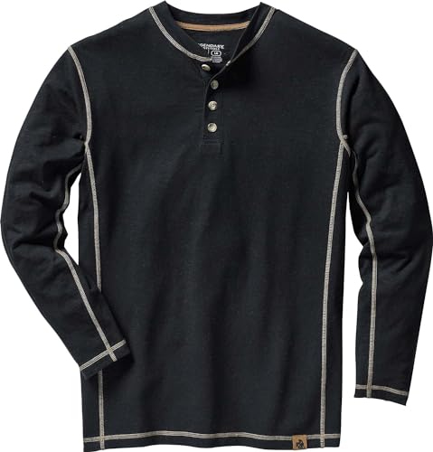 Legendary Whitetails Herren Standard Maverick Slub Henley Shirt, Schwarz, Größe L von Legendary Whitetails