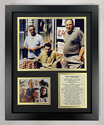 Legends Never Die The Soprano's- American Drama Series About The Mob Collectible | Gerahmte Foto-Collage Dekor – 30,5 x 38,1 cm (16173U) Schwarz von Legends Never Die