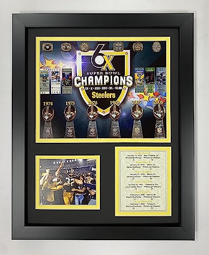 Legends Never Die Pittsburgh Steelers Super Bowl Championships Gerahmtes Foto Collage, 27,9 x 35,6 cm von Legends Never Die