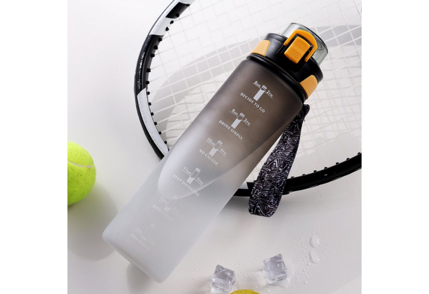 LeiGo Trinkflasche Sportbecher, Getränke Wasserflasche, 800/1000ML, mit Zeitskala, Becher mit großem Fassungsvermögen und Farbverlauf, Outdoor Fitness von LeiGo