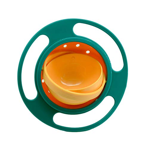 Leikance Gyroskopische Schüssel mit Deckel Niedliche Baby Gyro Schüssel 360° Drehbare Balance Schüssel Auslaufsicher Schüssel von Leikance