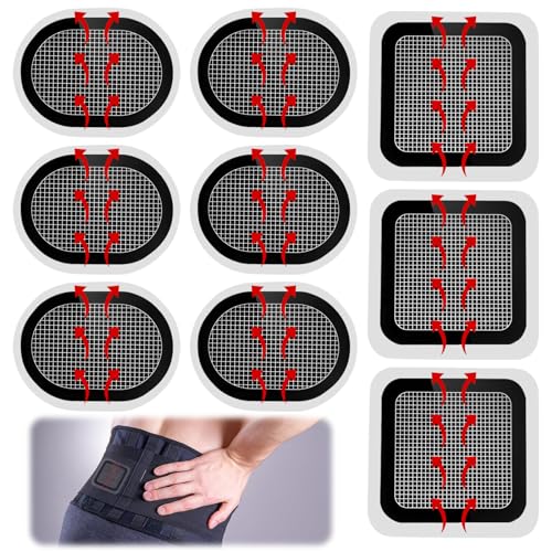 Leikurvo 9 Stück Ersatz-Gel-Pads: EMS Gel Pads, Bauchmuskeltrainer Gel Pads, Abs Trainer Ersatz Gel Pads, Ersatzelektroden Gel-Pads für EMS Trainer Bauchtrainer Muskelstimulation Elektrostimulation von Leikurvo