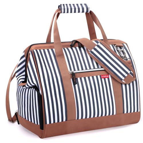 Lekesky abendtasche damen wochenendtasche umstandstasche umstandstasche krankenhaustasche mit oberer öffnung frauen reisetasche damen blau gestreift, A - Blau gestreift, 33, Damen von Lekesky