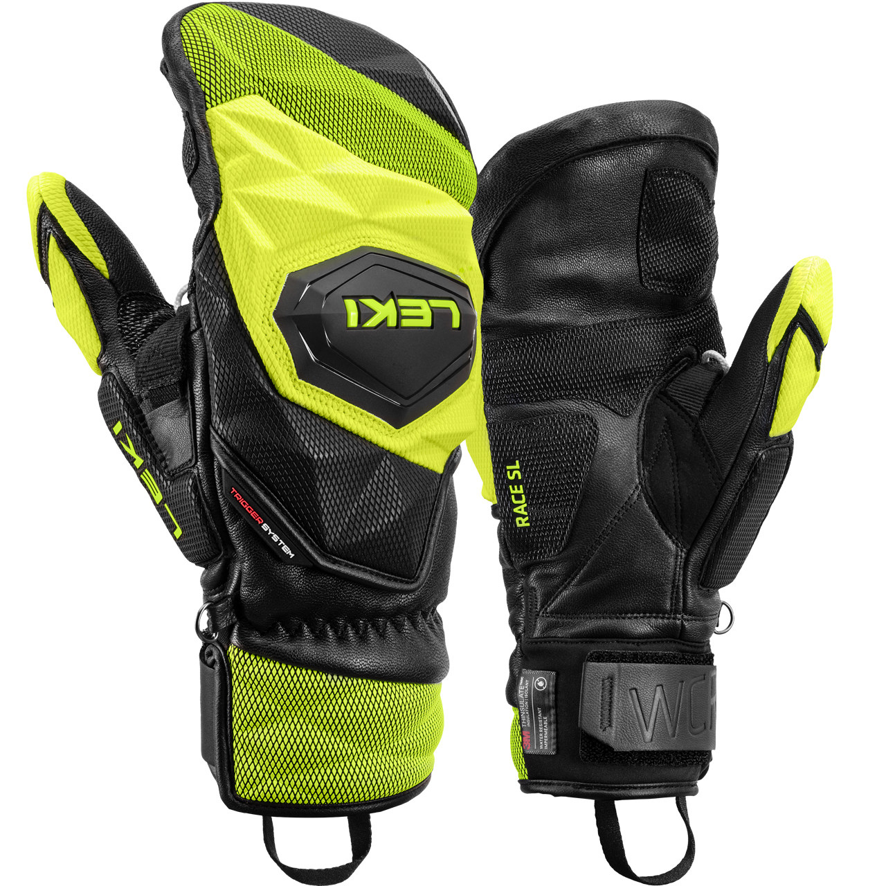 Leki Herren Fäustling WCR VENOM SL 3D black/ice lemon von Leki