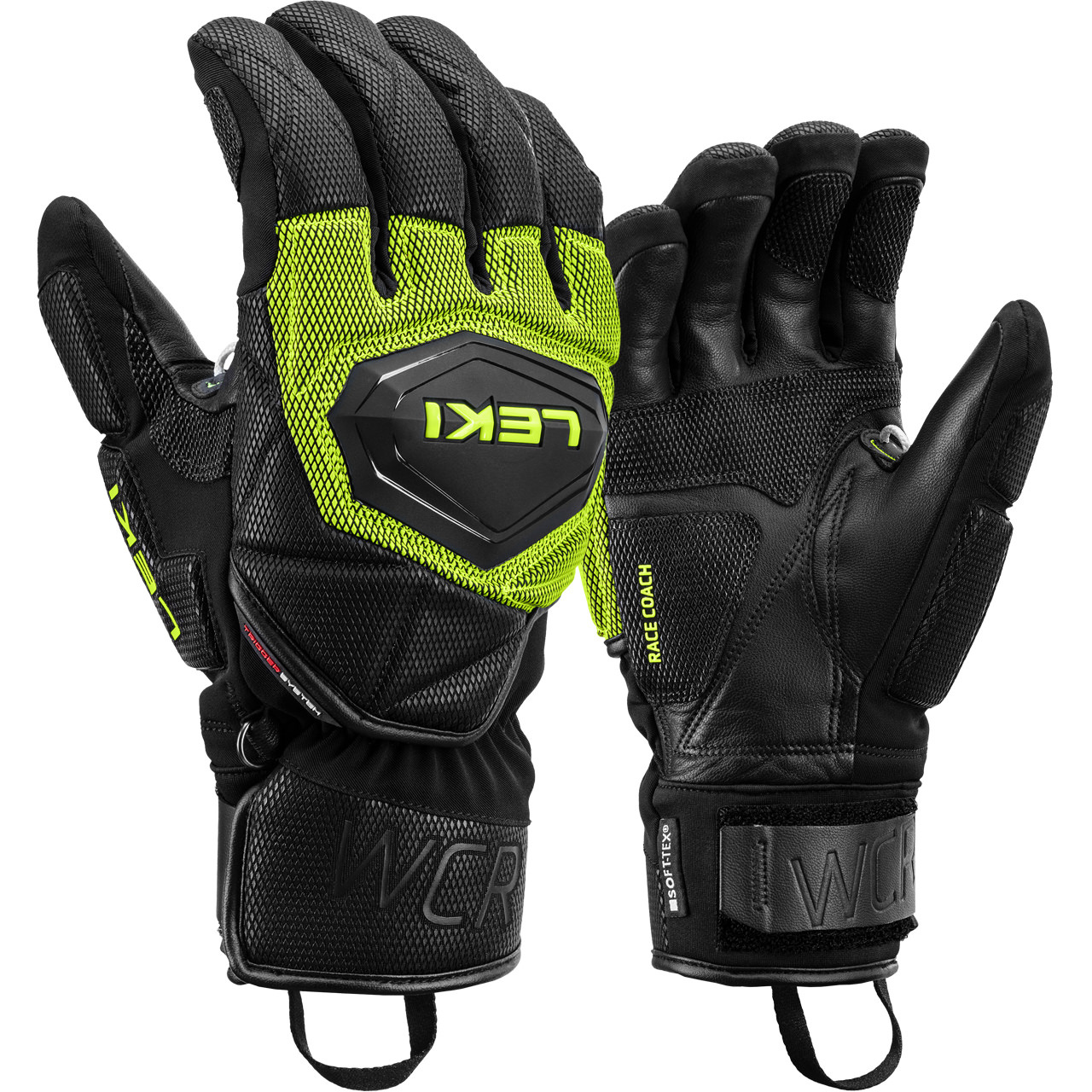 Leki Herren Handschuh WCR COACH 3D black-ice lemon von Leki
