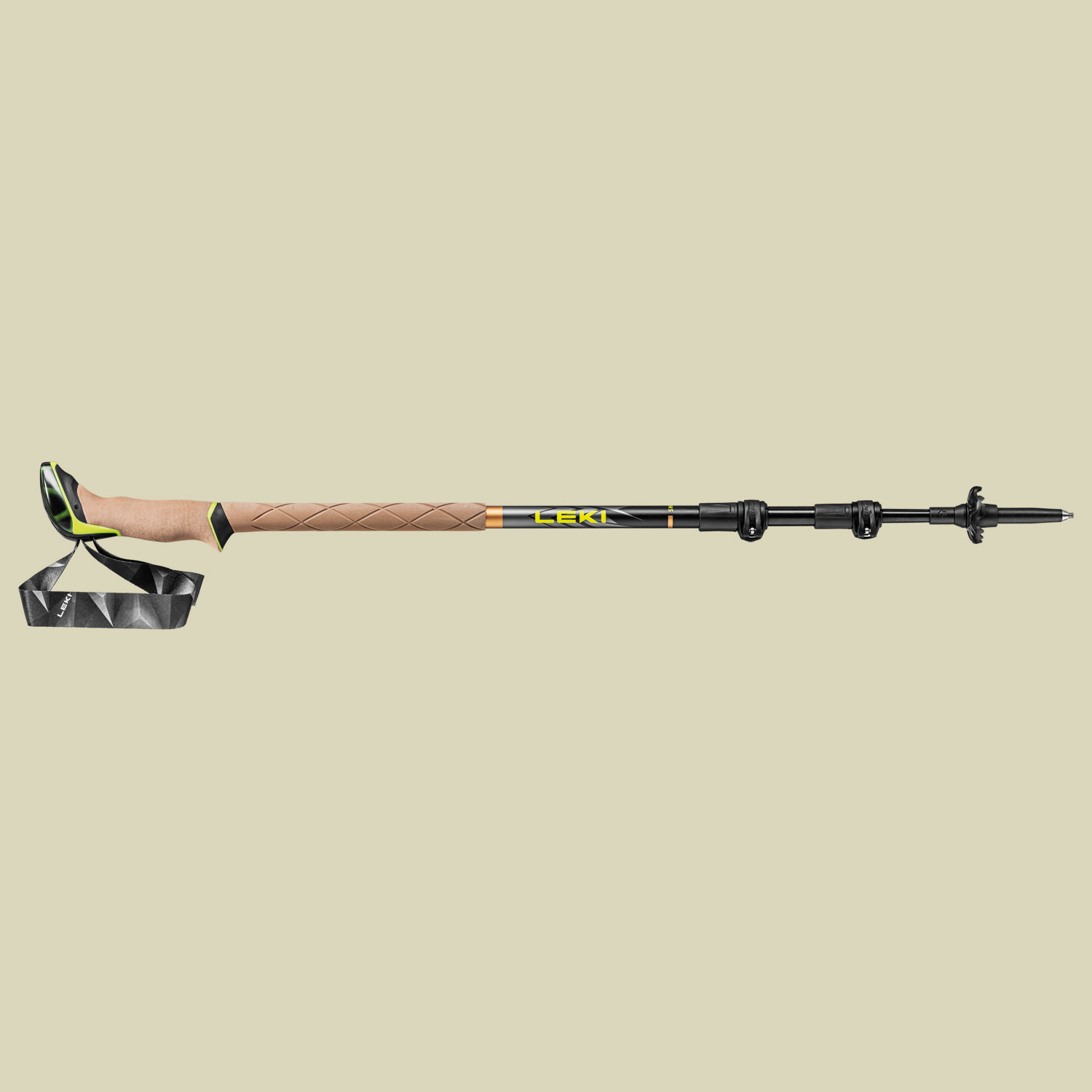 Sherpa Länge 110 - 145 cm Farbe dark anthracite - cooper - neongelb von Leki