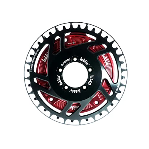 windmeile | Lekkie Bling Ring Set, 40T, Schwarz-Rot, für Bafang BBS03 BBSHD, Kettenblatt, Motor Hülle, Spacer, E-Bike, Pedelec von Lekkie