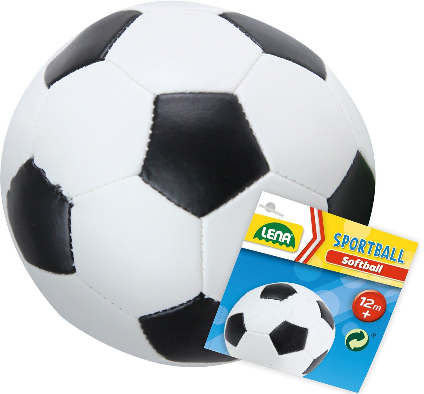 Lena® Softball Soft-Fußball 18 cm, schwarz/weiß, Made in Europe von Lena®