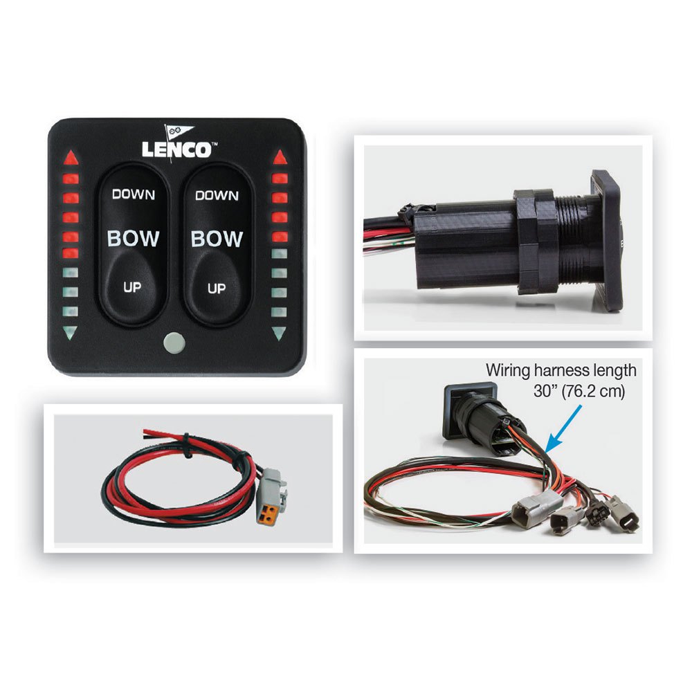 Lenco Marine Electric Trim Tab Switch Kit For Single Actuator Led Indicator Schwarz von Lenco Marine